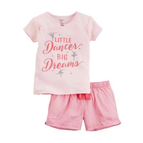 [6-8kg; 14-15kg] Set Đồ Bộ Đùi Bé Gái Màu-Hồng Nhạt/Little Dancer Big Dreams