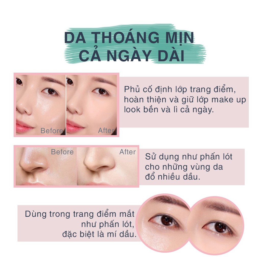 Phấn Phủ Khoáng Kiềm Dầu Dạng Nén Silkygirl No-sebum Blotting Pact 7g