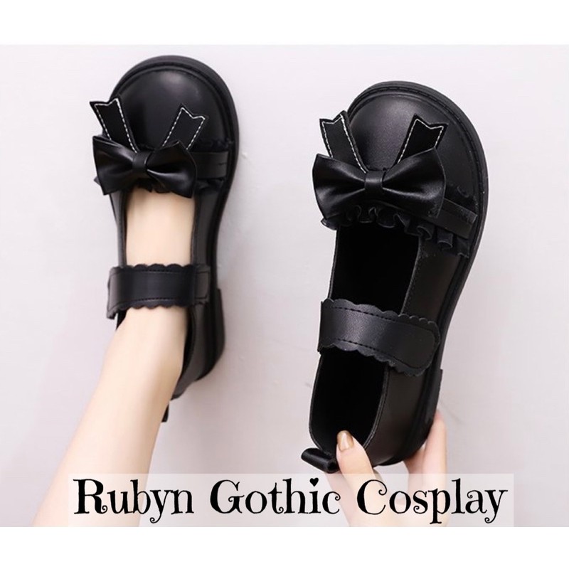 [Sẵn] 💓 Giày Búp Bê Lolita Mary Janes phối ren nơ xinh xắn ( Size 35 - 40 ) | BigBuy360 - bigbuy360.vn