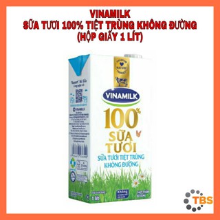 [VINAMILK-SỮA TƯƠI KHÔNG ĐƯỜNG] SỮA TƯƠI VINAMILK 100% TIỆT TRÙNG KHÔNG ĐƯỜNG, HỘP 1L