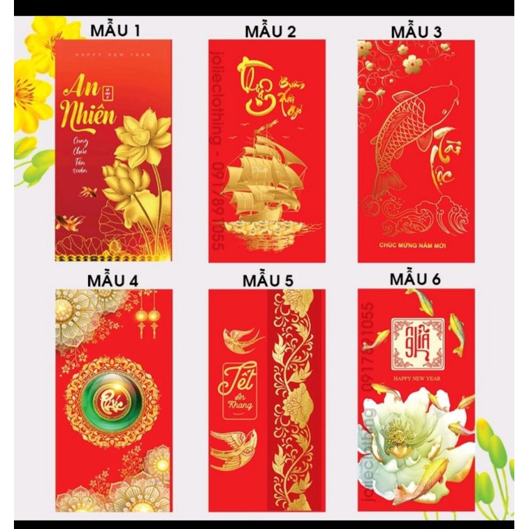 combo 10 bao lì xì tết nhâm dân 2022 , có giá sỉ , nhiều mẫu cực đẹp