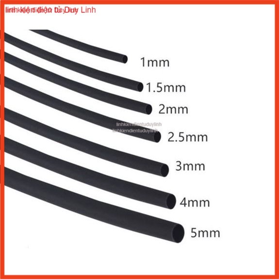 Combo Bộ 5 Ống Gen Co Nhiệt, Cách Điện 1-2-3-4-5mm Mỗi Sợi 1M