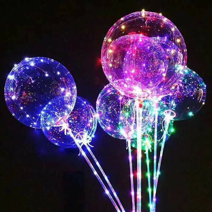 Phụ kiện Bong Bóng Galaxy Ngân Hà Trong Suốt Đèn Led Phát Sáng