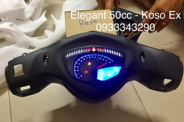 Trọn Bộ Bợ Cổ Elegant 50cc Chế Đồng Hồ Koso Uma