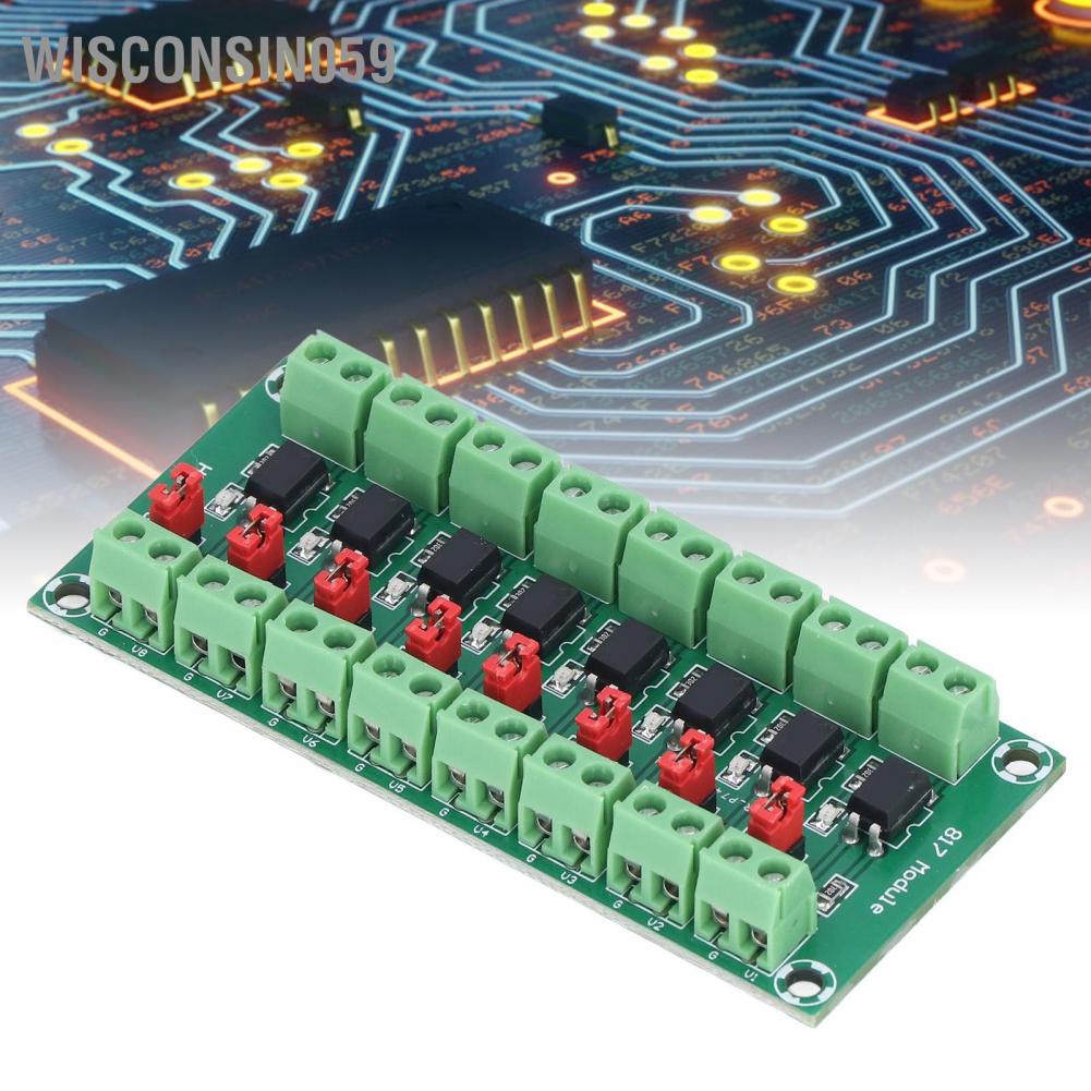 Bo mạch cách ly Optocoupler 8 Kênh cách ly Trình điều khiển quang điện Mô-đun cách ly 817 3.6‑30V