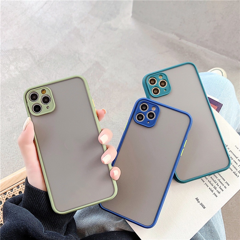 Ốp điện thoại trong mờ chống sốc bảo vệ ống kính máy ảnh cho iPhone X XR XS 14 Pro Max