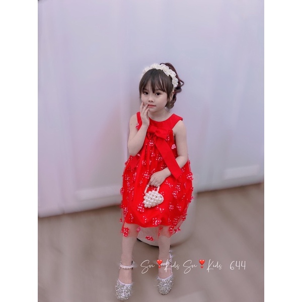 Váy ren thêu 2 lớp sn kids