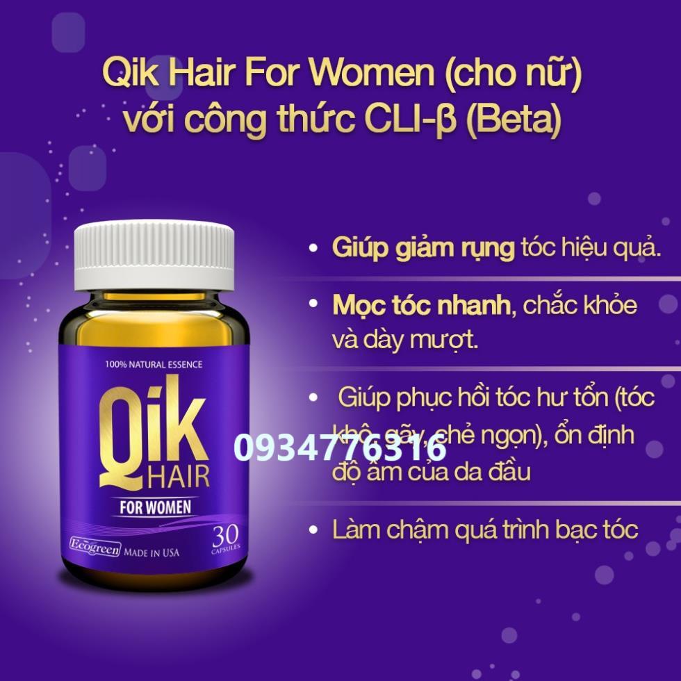 Viên uống QIK HAIR (cho Nữ) giảm rụng, mọc tóc chắc khỏe (15 viên)