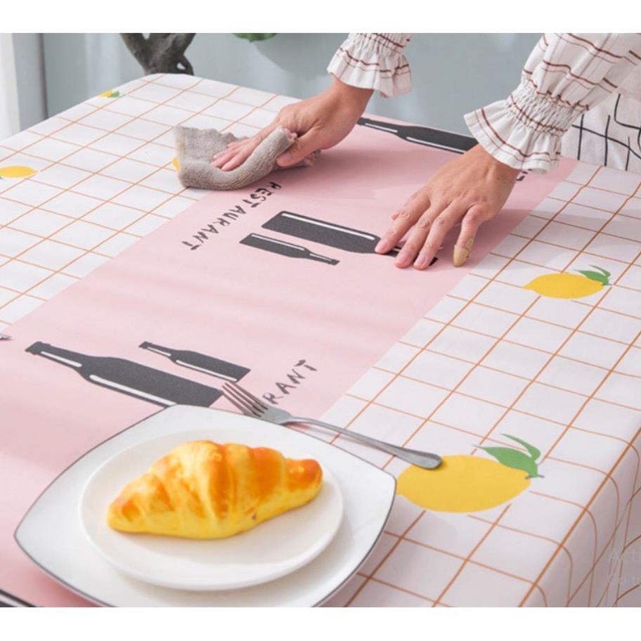 Khăn Trải Bàn Chống Thấm Nước Thảm Trải Bàn Chất liệu Nhựa PVC Họa Tiết MS88107