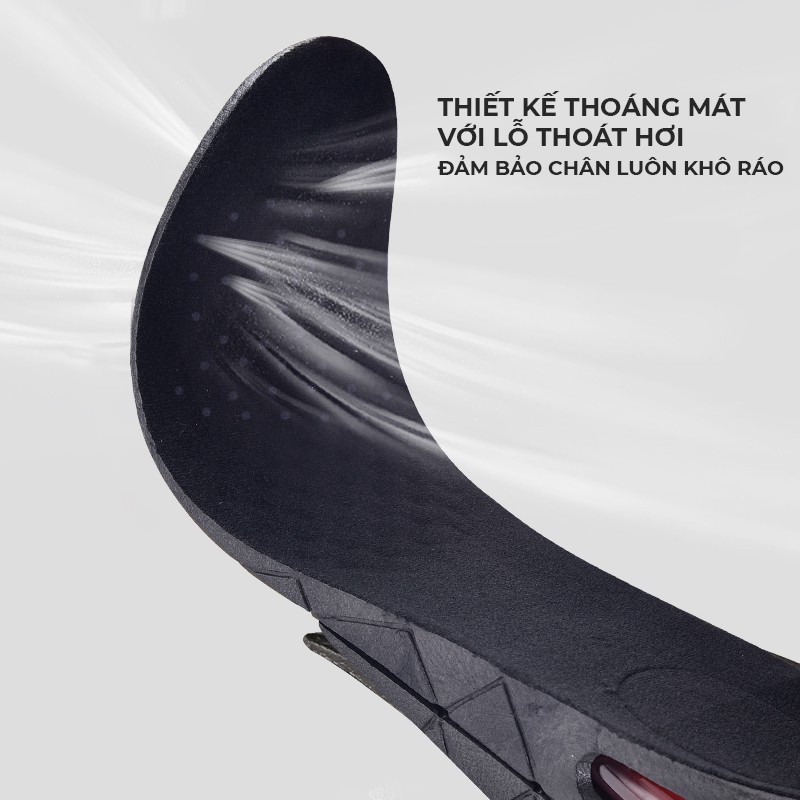 Lót giày tăng chiều cao đệm khí màu đen phù hợp cho cả nam và nữ 1 đôi tăng thêm 3cm hoặc 5cm và tự cắt theo size