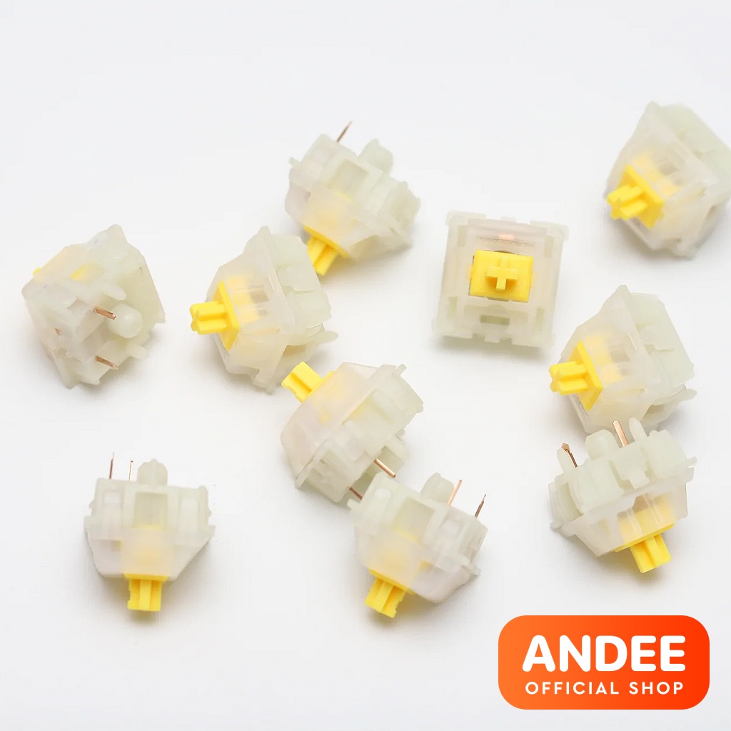 Gateron Milky Yellow Pro Switch bán lẻ công tắc phím cơ tuyến tính âm trầm 5 pin có lube sẵn