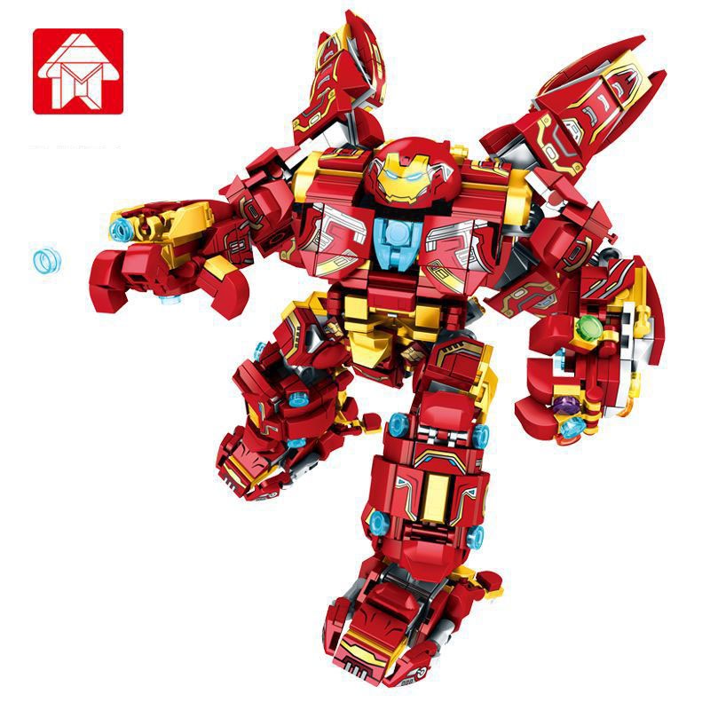 Đồ Chơi Lắp Ráp Xếp Hình Mô Hình Trưng Bày Robot Ironman Hulk Steel Mecha Model LY76038