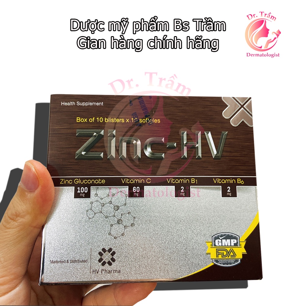 Viên uống bổ sung kẽm Zinc - HV, cho làn da tươi đẹp