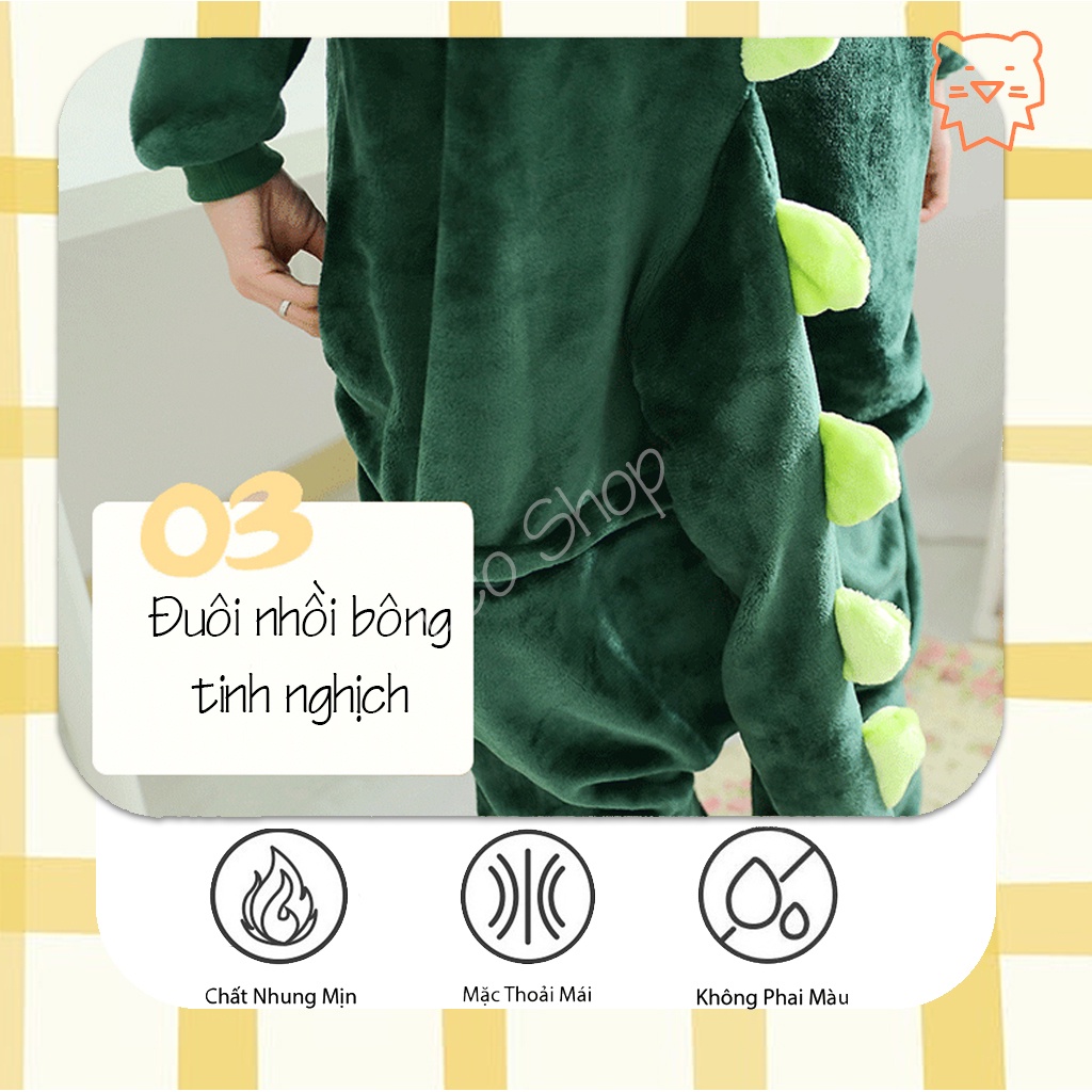 Bộ Khủng Long Cho Bé và Người Lớn (Khủng Long Xanh, Đỏ, Hồng, Cam, Tím) LEO SHOP