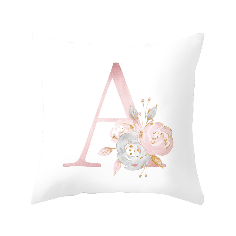 45cmx45cm Rose Gold English letter peach skin pillow cover cross border hot sale pillow cover cushion cover pillow cover e