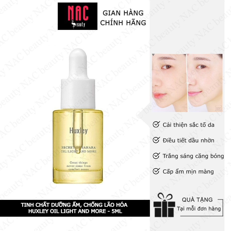 Tinh Chất Dưỡng Ẩm, Chống Lão Hóa Huxley Oil Light And More 5ml - Huxley Mini