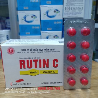 Rutin C Đại Uy hộp 100 viên