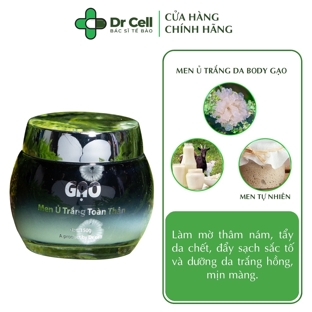 Men Ủ Trắng Da Body Gạo,Làm Mờ Các Vết Thâm Sạm DR Cell 150g