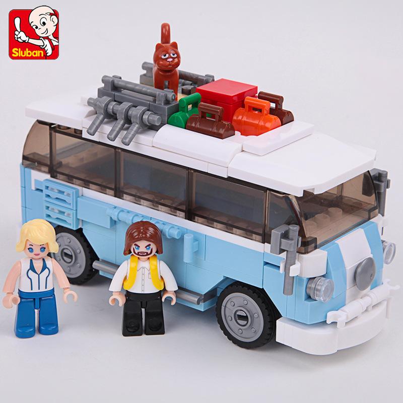 Bộ đồ chơi mô hình SLUBAN lắp ráp thành phố xe buýt 227 mảnh cho bé