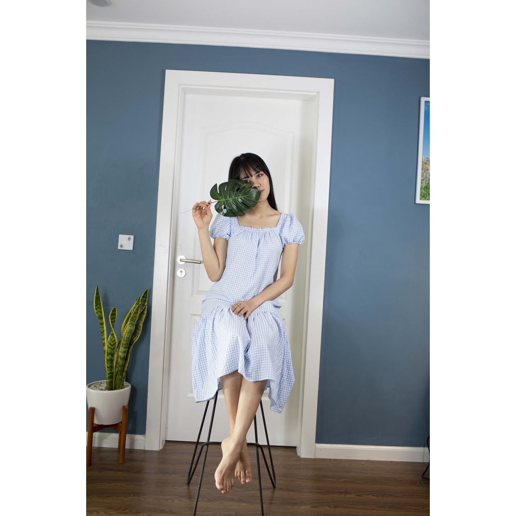 Đầm Thiết Kế Suông Đuôi Cá Kẻ Caro Xanh-Phong Cách Dễ Thương, Tôn Dáng Cho Nữ Thời Trang Mùa Hè | BigBuy360 - bigbuy360.vn