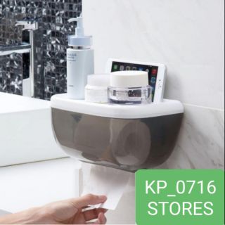Hộp đựng khăn, giấy vệ sinh bằng nhựa ngăn bắn nước, hộp giấy vệ sinh dán tường siêu tiện dụng
