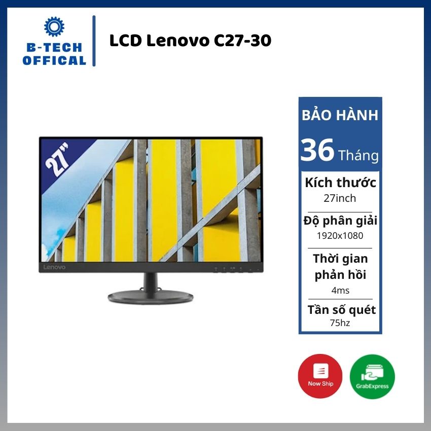 Màn hình LCD Lenovo C27-30 (62AAKAR6WW) 27 inch FHD - Sản Phẩm Chính Hãng Bảo Hành 36 Tháng