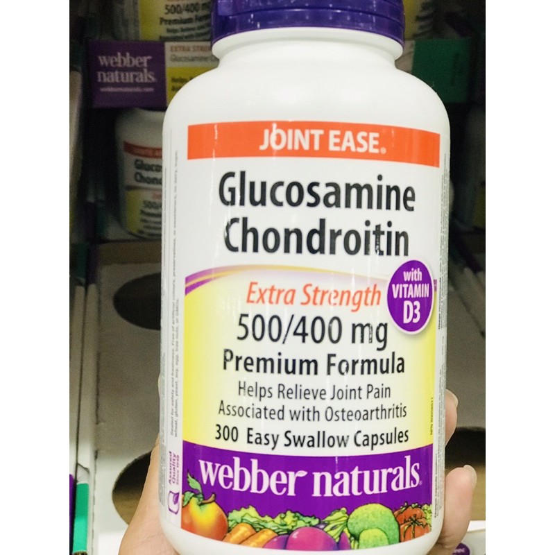 [HSD 02/2023] Viên uống hỗ trợ viêm khớp Webber Naturals Glucosamine Chondroitin+Vitamin D3 500/400mg 300 viên
