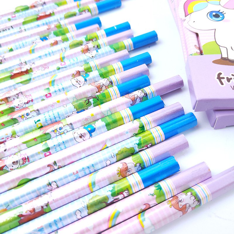 Hộp 8 chiếc bút chì HB bền đẹp hoạt hình nghộ nghĩnh giúp bé ham học