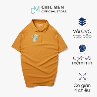 Áo POLO nam cổ bẻ BASIC, form regular, vải cá sấu CVC, phong cách, màu Vàng - CHICMEN