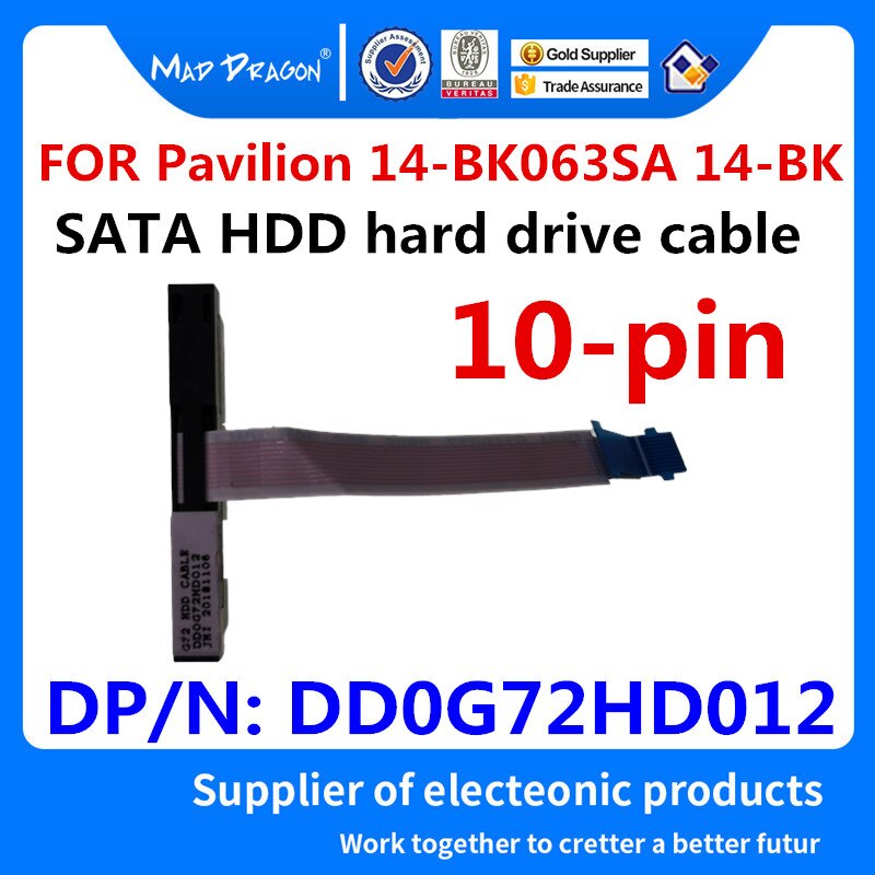 MAD DRAGON Brand SATA HDD hard drive cable Disk connector for HP Pavilion 14 BK061 CORE I3 14-BK063SA 14-BK Series DD0G72HD012