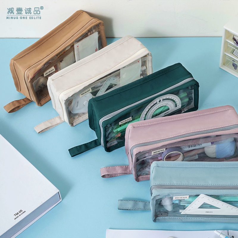 Túi Đựng Bút Trong Suốt Cỡ Lớn Thiết Kế Đơn Giản Cho Học Sinh Ốp