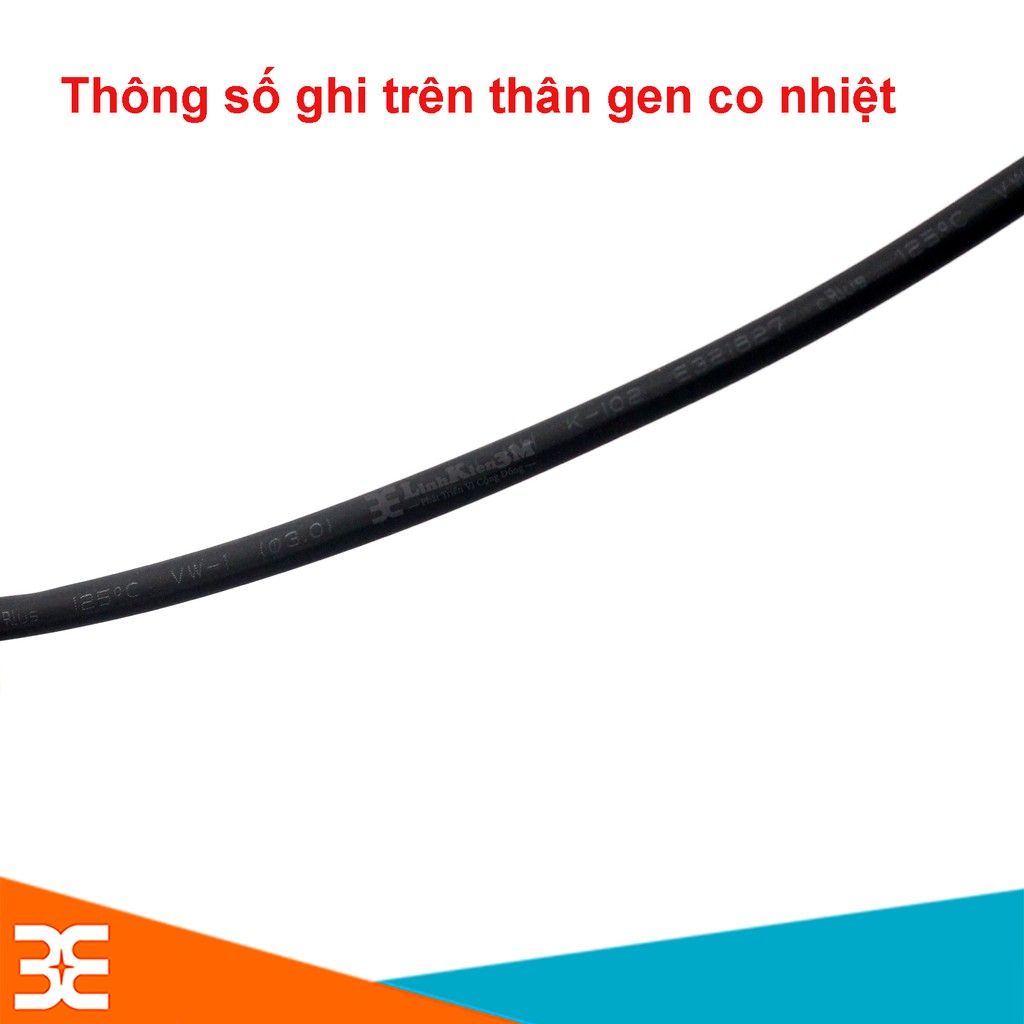 Bộ 10 Ống Gen Co Nhiệt Cách Điện 3mm Mỗi Ống Dài 1m ( Đen )