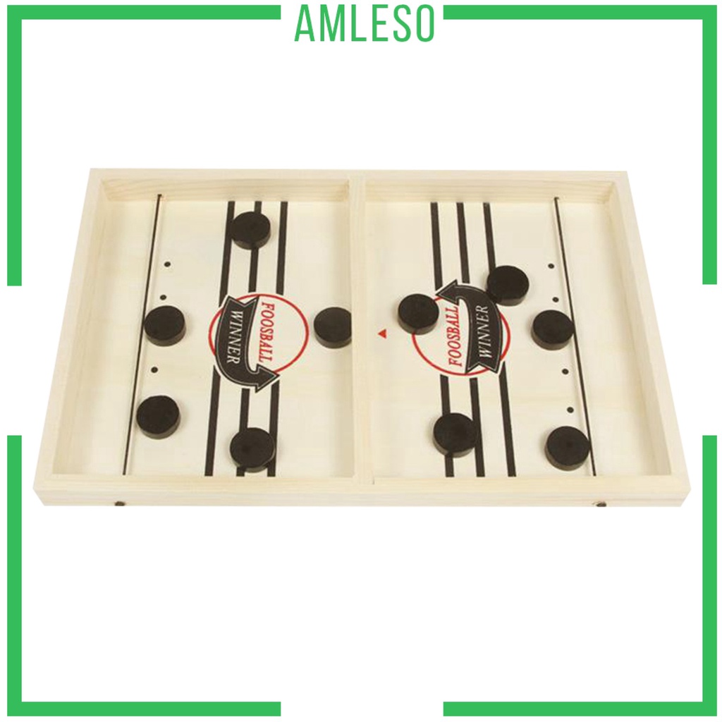 Wooden Fast Sling Puck Game Paced Sling Winner Hockey Board Toys for Adults Kids
