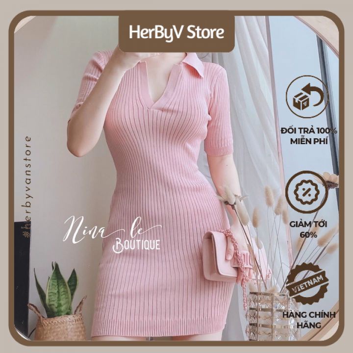 Váy Body Len Tăm Tay Ngắn Kiểu Dáng Hàn Quốc Siêu Đẹp Màu Sắc Đa Dạng, HerbyV Store 💖 | BigBuy360 - bigbuy360.vn