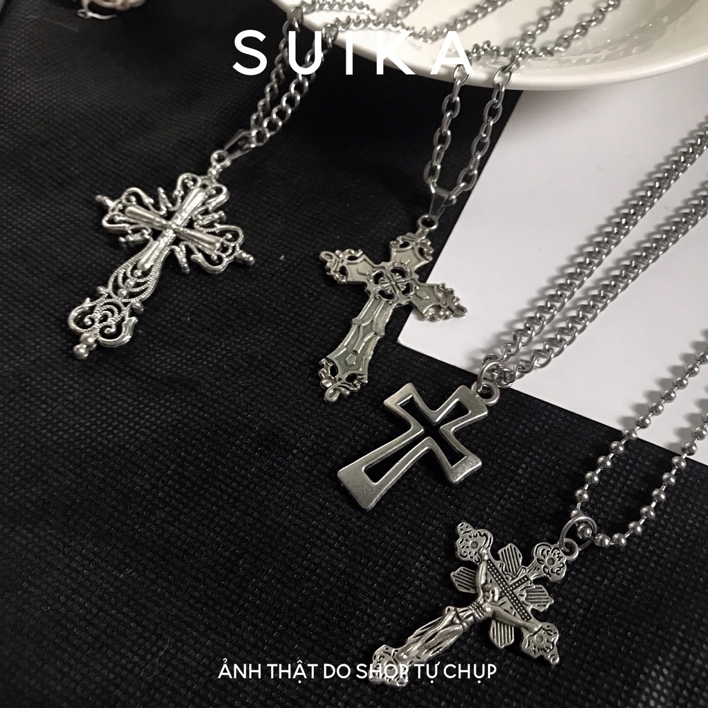 Vòng Cổ Thánh Giá Thép Không Gỉ Vòng Cổ Cross Unisex Suika.Acc