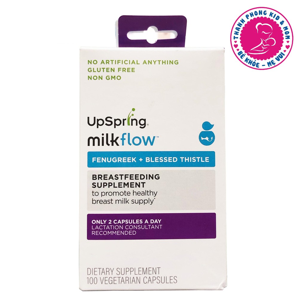 Upspring milkflow - Viên uống lợi sữa cỏ cà ri cho mẹ ( date 7/23)