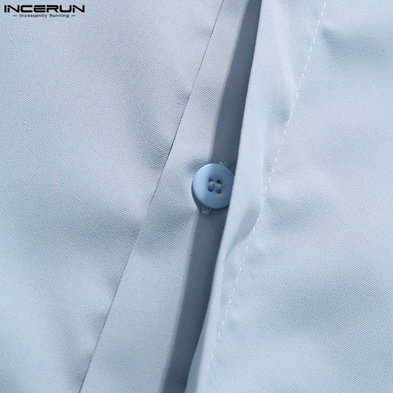 INCERUN Áo Sơ Mi Không Tay Phong Cách Phương Tây Có 3 Màu Thời Trang Cho Nam