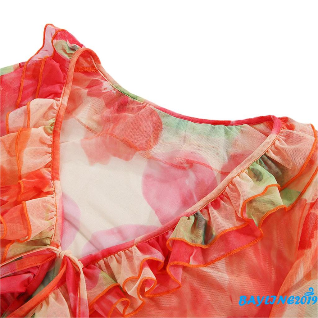 Áo Khoác Cardigan Xuyên Thấu In Họa Tiết Hoa Dành Cho Nữ