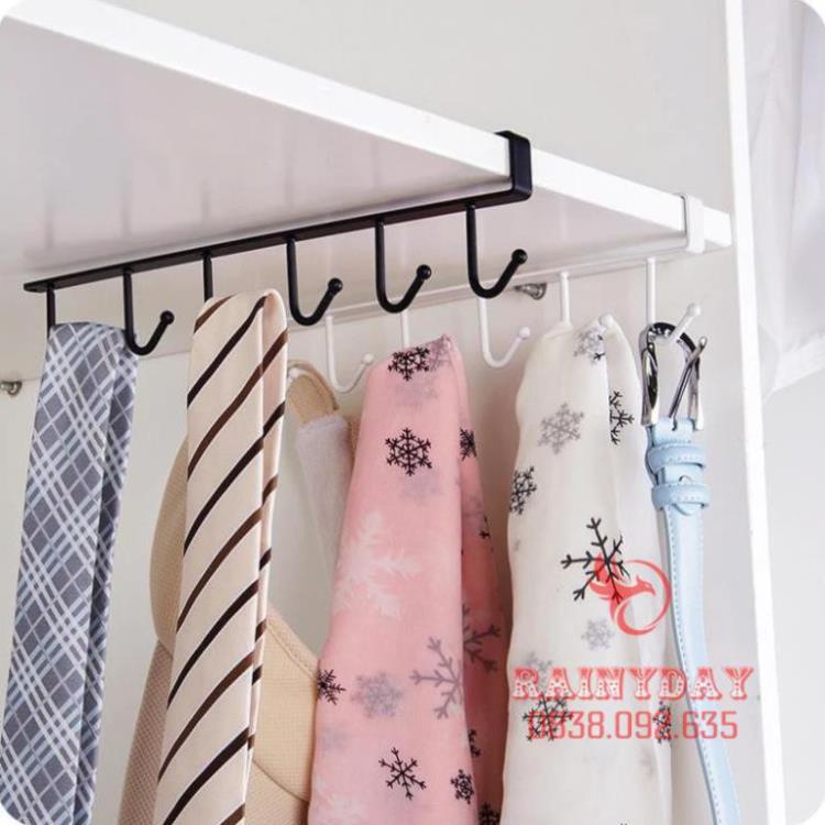 [HÀNG CÓ SẴN] Giá Móc Treo Đồ Đa Năng Gắn Cài Kẹp Dưới Tủ Bếp, Kệ Bàn Để Cốc Ly, Dụng Cụ Nấu Ăn Bằng Sắt Tiện