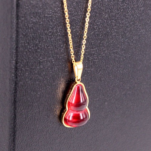 Dây Chuyền Hồ Lô Đỏ May Mắn Thép Titan Ko Rỉ TT 3594