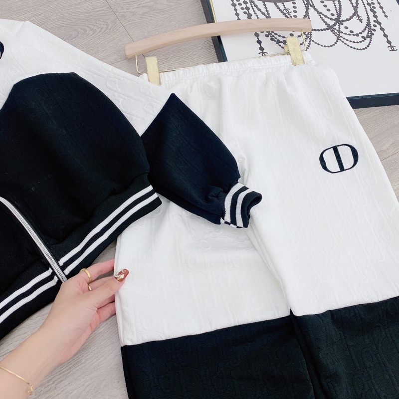 [ 𝐅𝐑𝐄𝐄 𝐒𝐇𝐈𝐏 ] SET BỘ KHÓA DI.OR PHỐI MÀU VẢI XỐP DẬP NỔI QC CAP CẤP HỌA TIẾT CHỮ