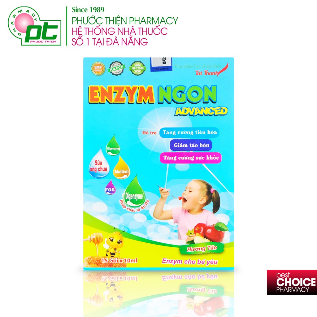 Siro Ăn Ngon Dạng Gói Uống Enzym Ngon Advanced Tất Thành Hộp 15 Gói