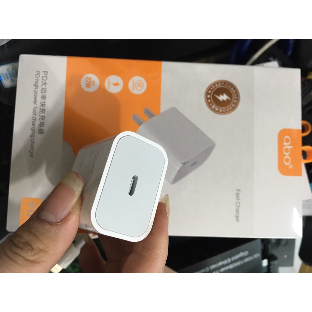 Bộ CỦ CÁP CốC SẠC ABO HỖ TRỢ SẠC NHANH 5V 2.1A 10.5W cổng type C 20W 25W 27W PD IP  6 7 8 PLUS X XS 11 12 13 14 MAX