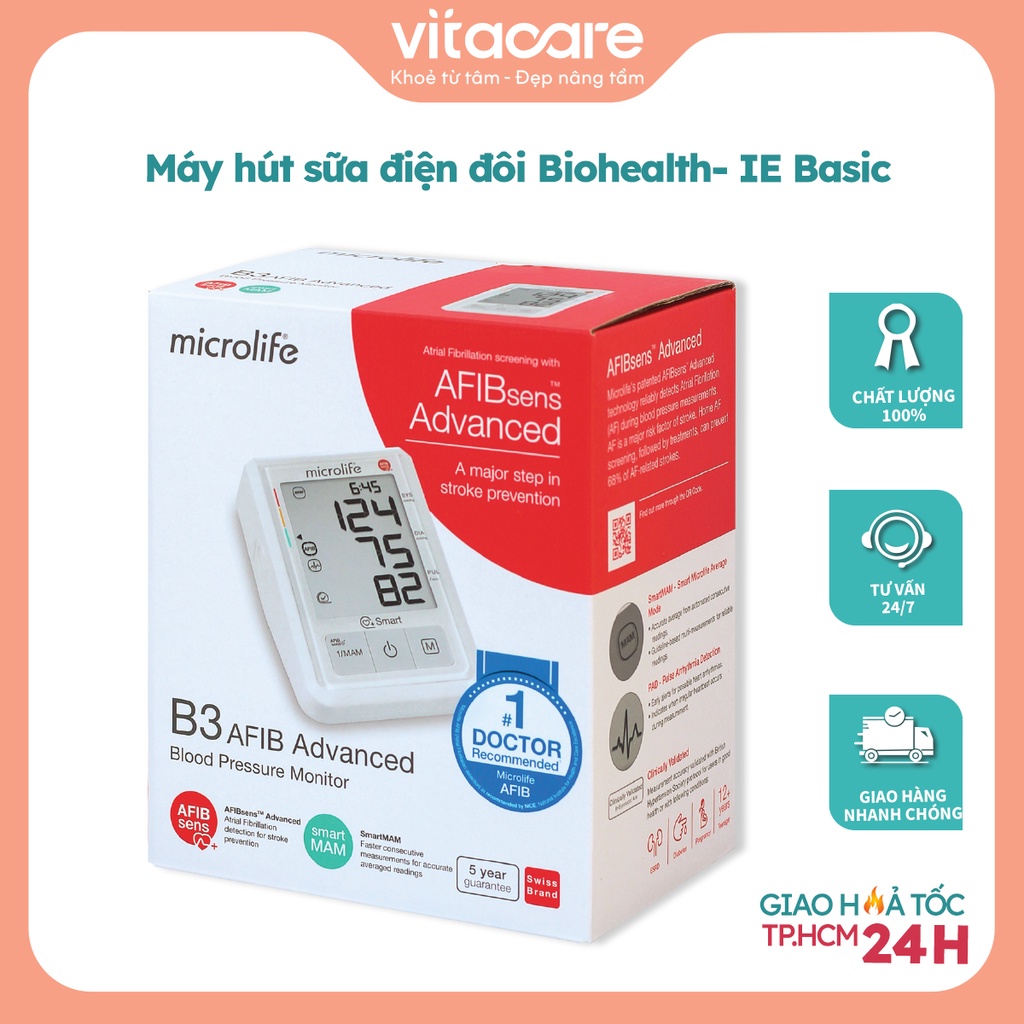Máy đo huyết áp B3 AFIB Advance Microlife - Máy đo nhịp tim bắp tay Vitacaremall