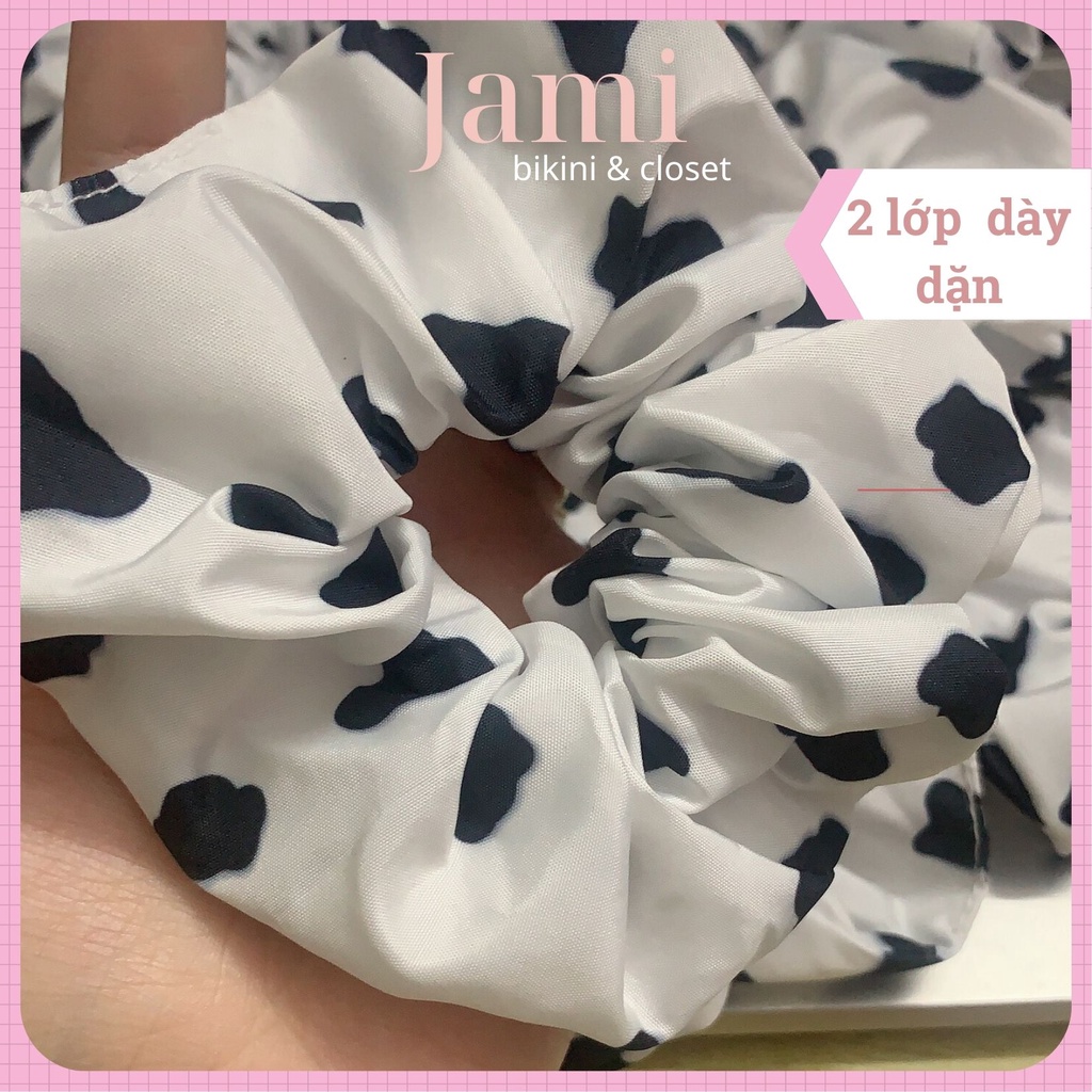 Dây cột tóc scrunchies, chun cột tóc Bò sữa Xốp 12cm freeship giá rẻ bán sĩ chạy deal 1k -  jami -CT_HOACUC