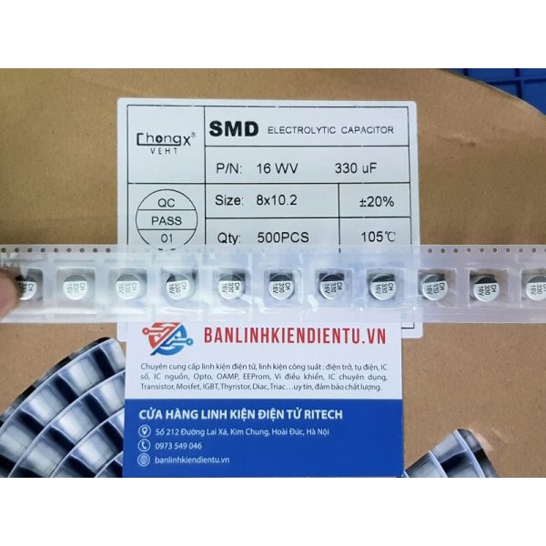 [ Combo 10 chiếc ] Tụ nhôm 330uF 16V kích thước 8×10.2mm