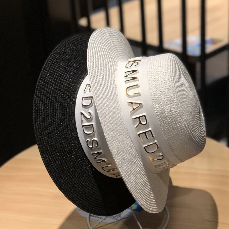 Mũ dạ mũ cói cao cấp vành nhỏ đai chữ vàng nổi sang chảnh