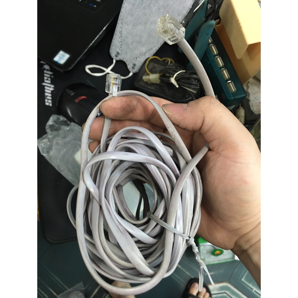 Xả hàng, thanh lý  Dây xoắn tai nghe Điện thoại bàn - MÀU NGẪU NHIÊN - RJ11 6P4C ADSL 2m 3M 7M BẤM SẶN
