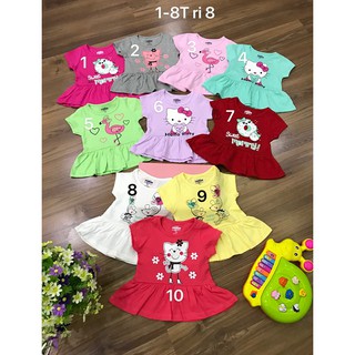 combo bộ và áo váy oshkosh cho bé