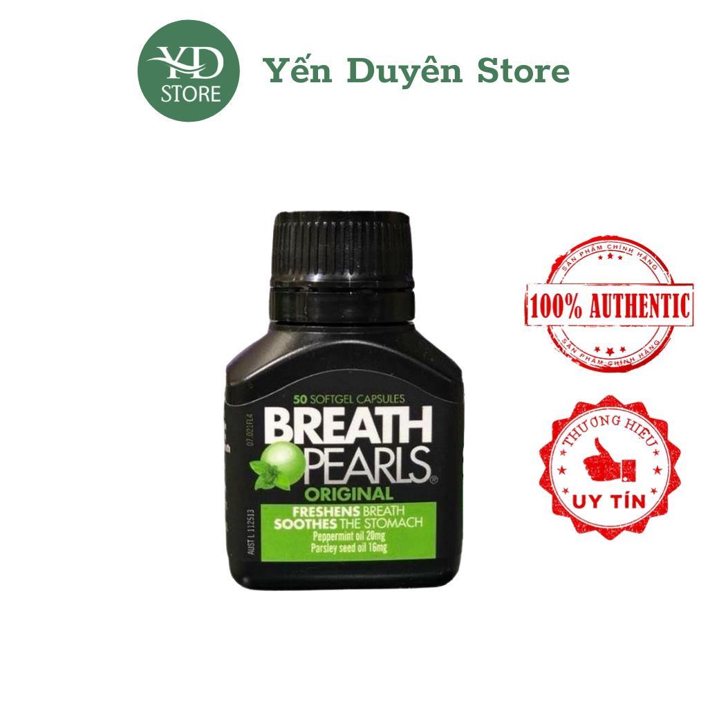 Viên Uống Thơm Miệng Thảo Dược Breath Pearls 50 Viên Úc Chính Hãng Khử Mùi Hôi Miệng Date Mới Nhất